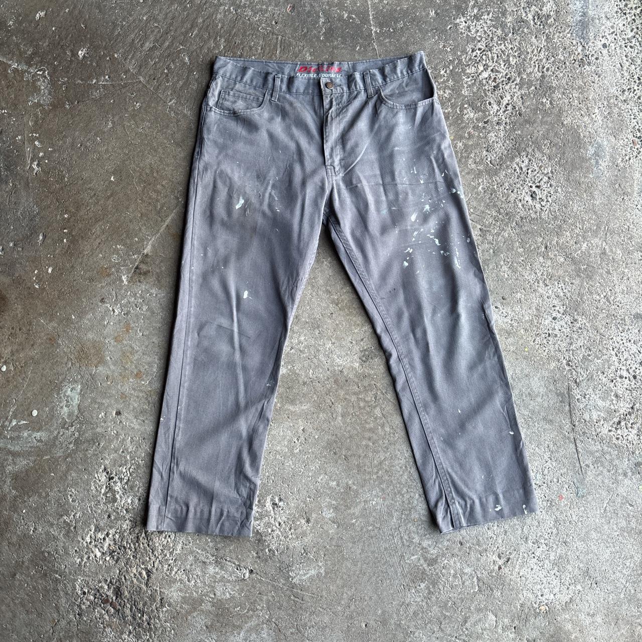 Grey Dickies Paint Splattered Workwear Pants - W36