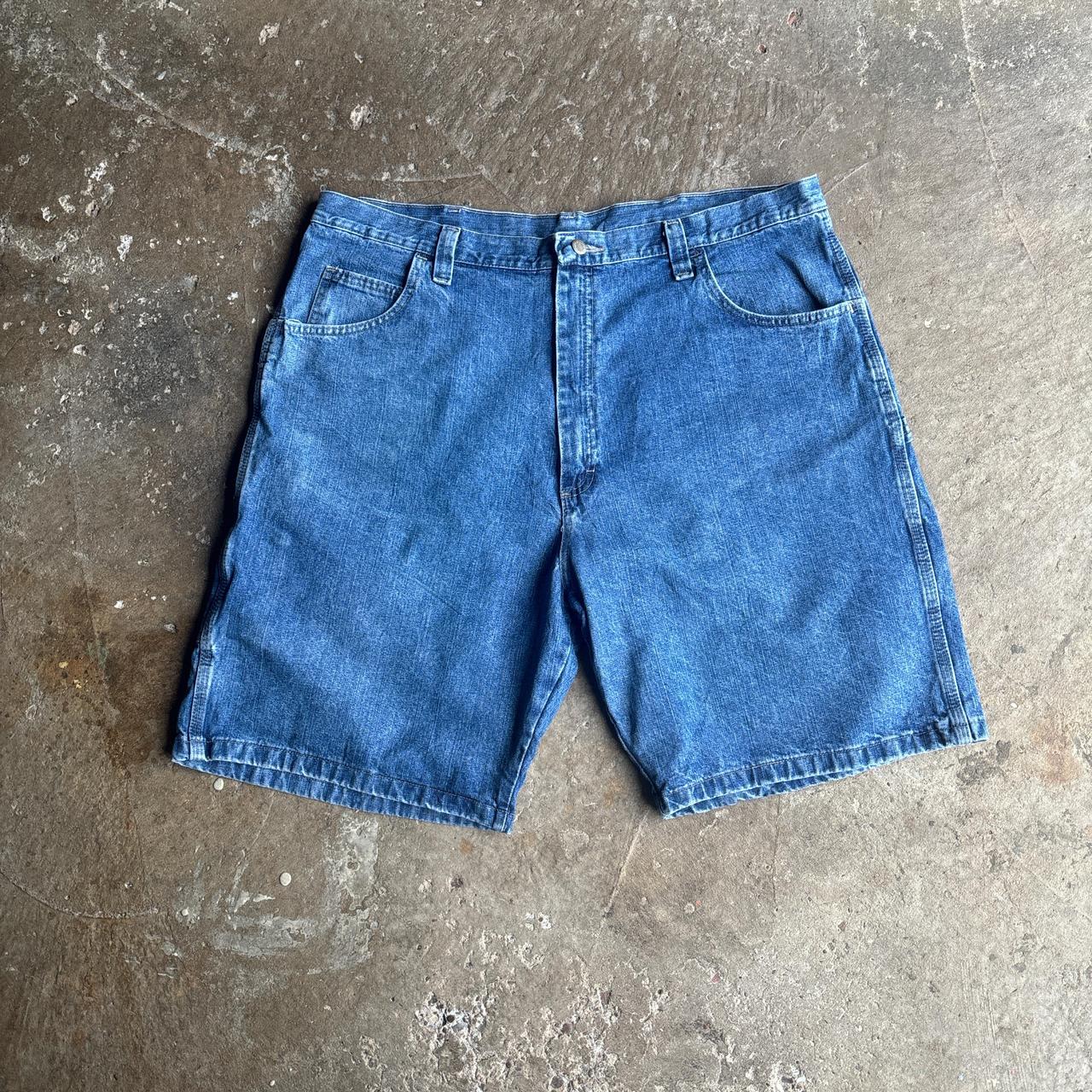 Blue Denim Wrangler Carpenter Jean Shorts - W42