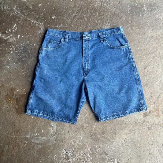 Blue Denim Wrangler Carpenter Jean Shorts - W42