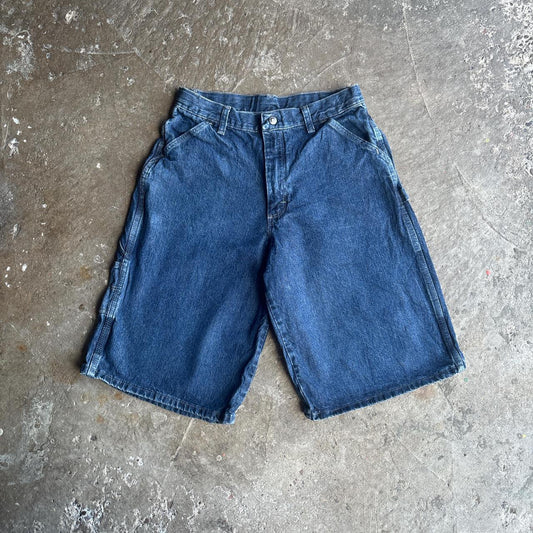 Navy Denim Wrangler Carpenter Jean Shorts - W30