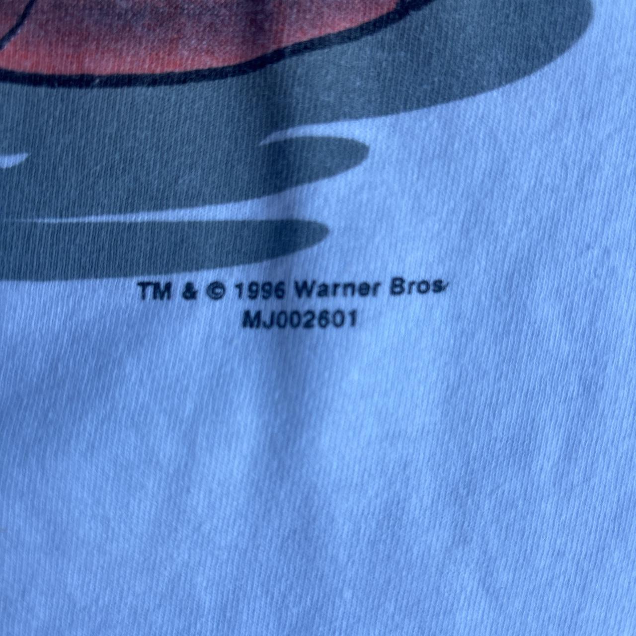 White Chicago Bulls Looney Tunes Michael Jordon 91 Vintage 1996 T Shirt