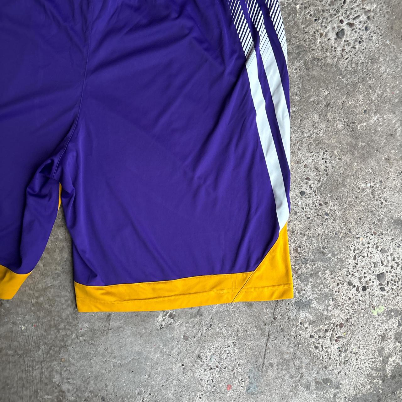 Yellow & Purple LA Lakers Adidas Basketball Shorts - XL