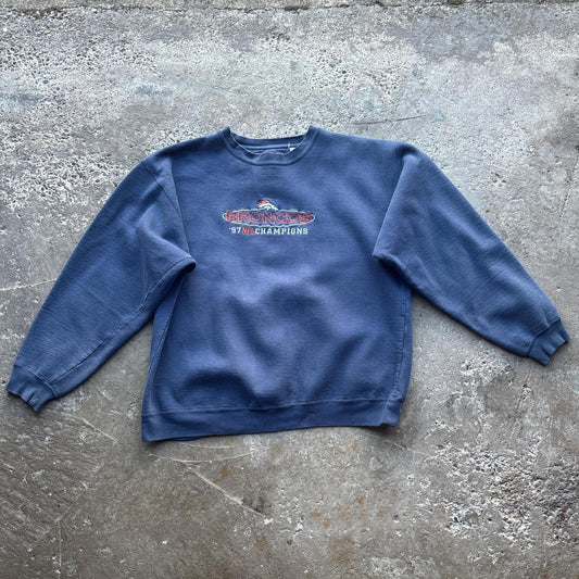 Navy Denver Broncos 91” Champions Majestic sweatshirt - XL