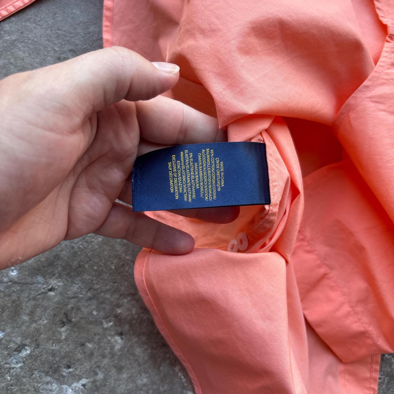 Peach Polo Ralph Lauren shirt with blue pony