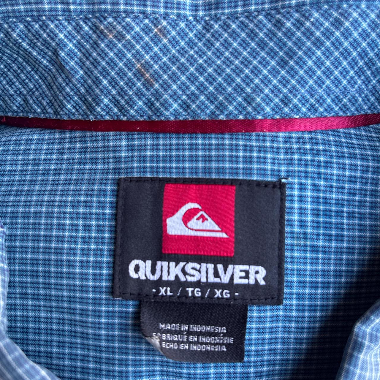 Blue Checkered Quiksilver Short Sleeve Shirt