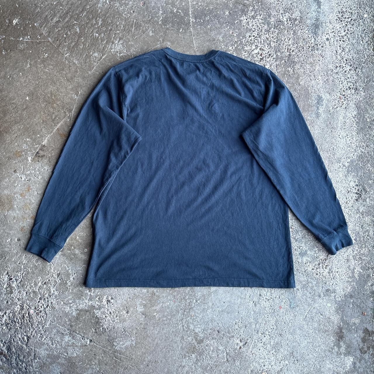 Navy Carhartt Button Up Long-Sleeve T-Shirt - XL