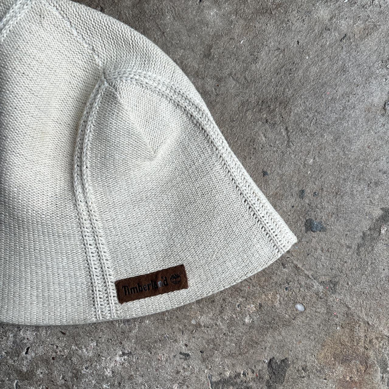 Cream Timberland Knitted Bucket Hat