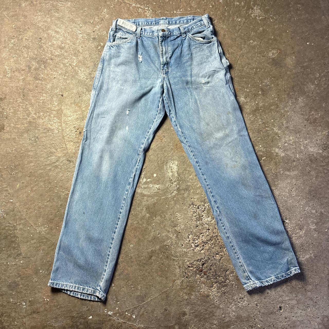 Blue Distressed Denim Dickies Carpenter Jeans - W34