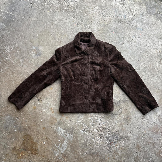 Brown Fleece Faux Fur Jacket