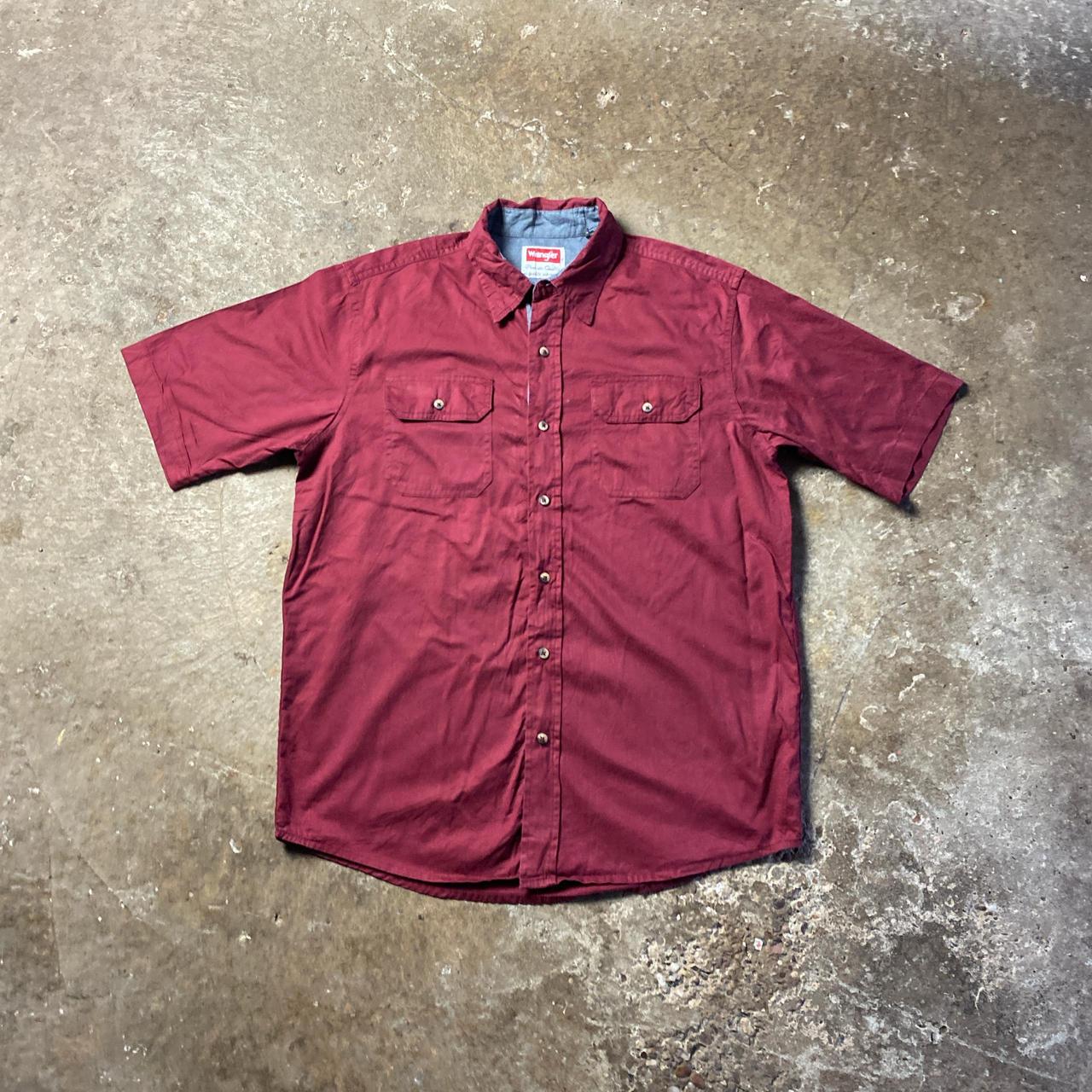 Burgundy Wrangler Short Sleeve Shirt - M