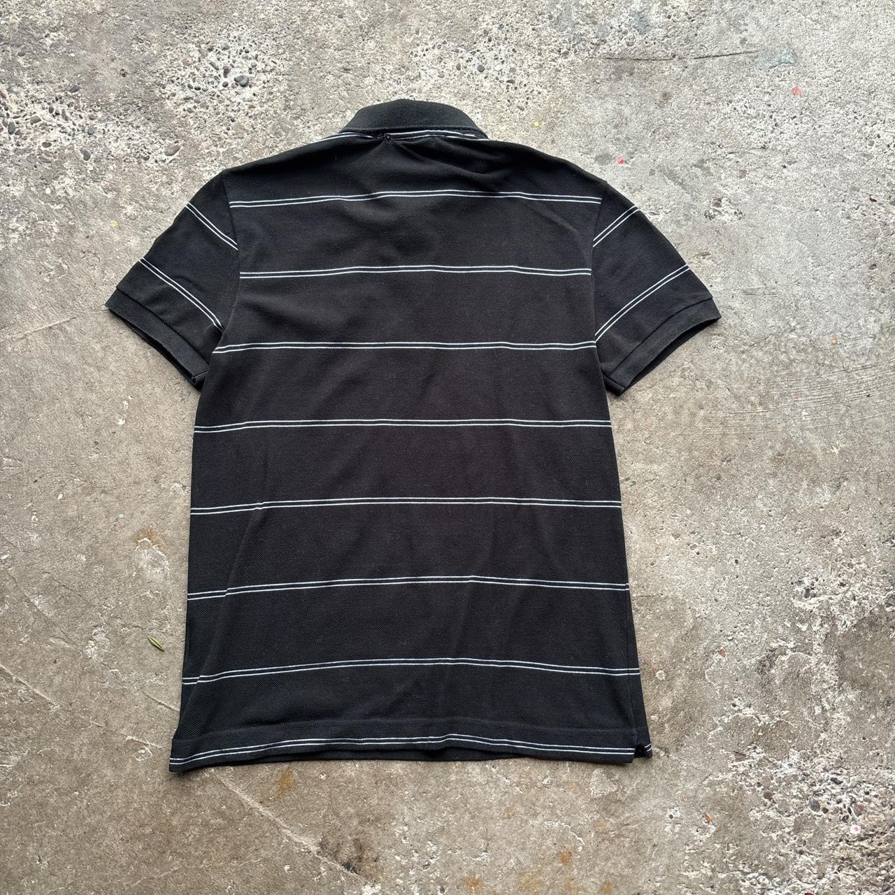 Black striped Lacoste polo shirt - S