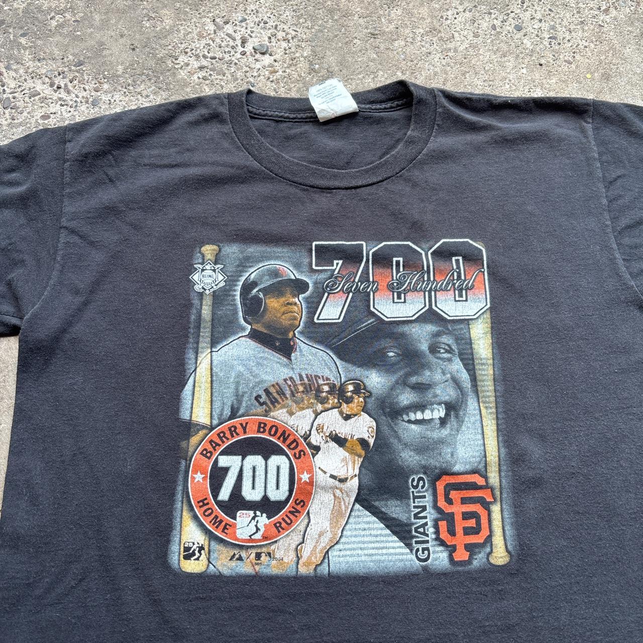 Barry Bonds 2004 San Francisco Giants 700 Home Runs Tshirt Size MLB