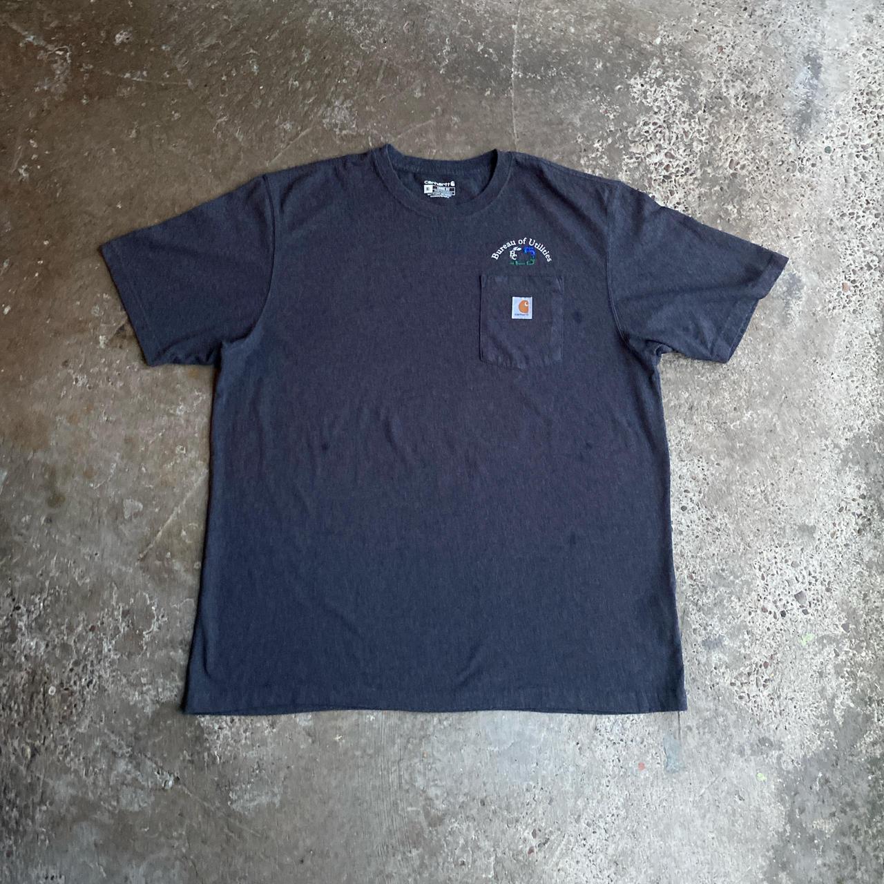 Dark Grey Carhartt Embroidered T-Shirt - XL