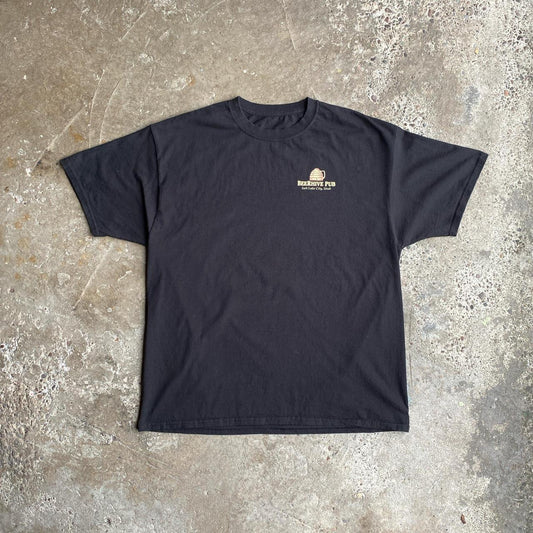 Black Graphic ‘Beehive Pub’ Graphic T-Shirt - XL