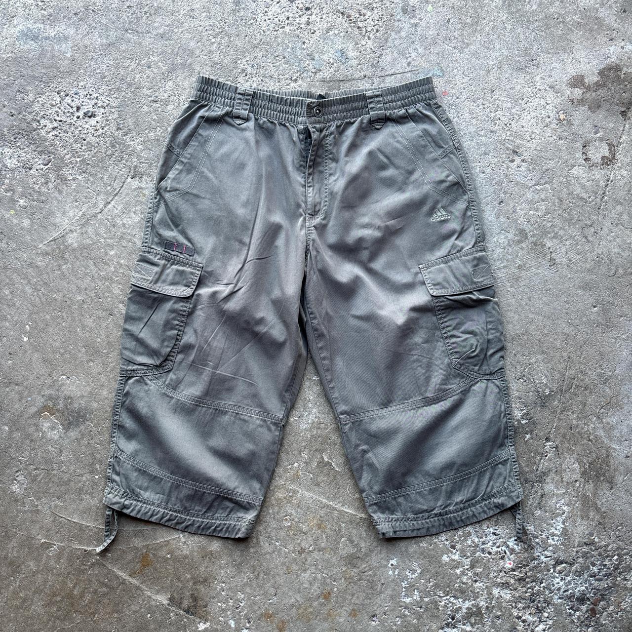 00s Grey Adidas 3/4 length cargo shorts