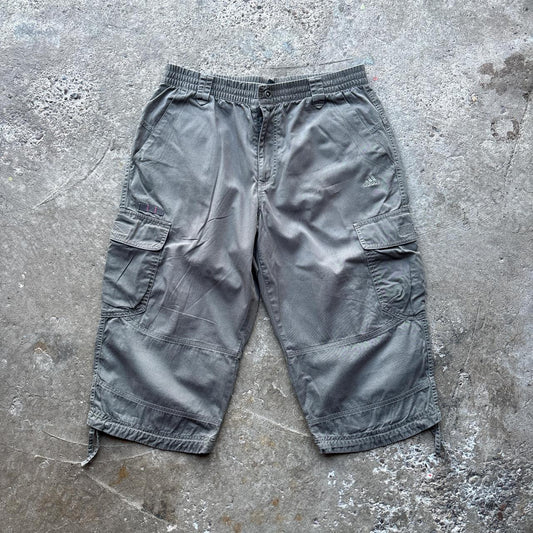 00s Grey Adidas 3/4 length cargo shorts