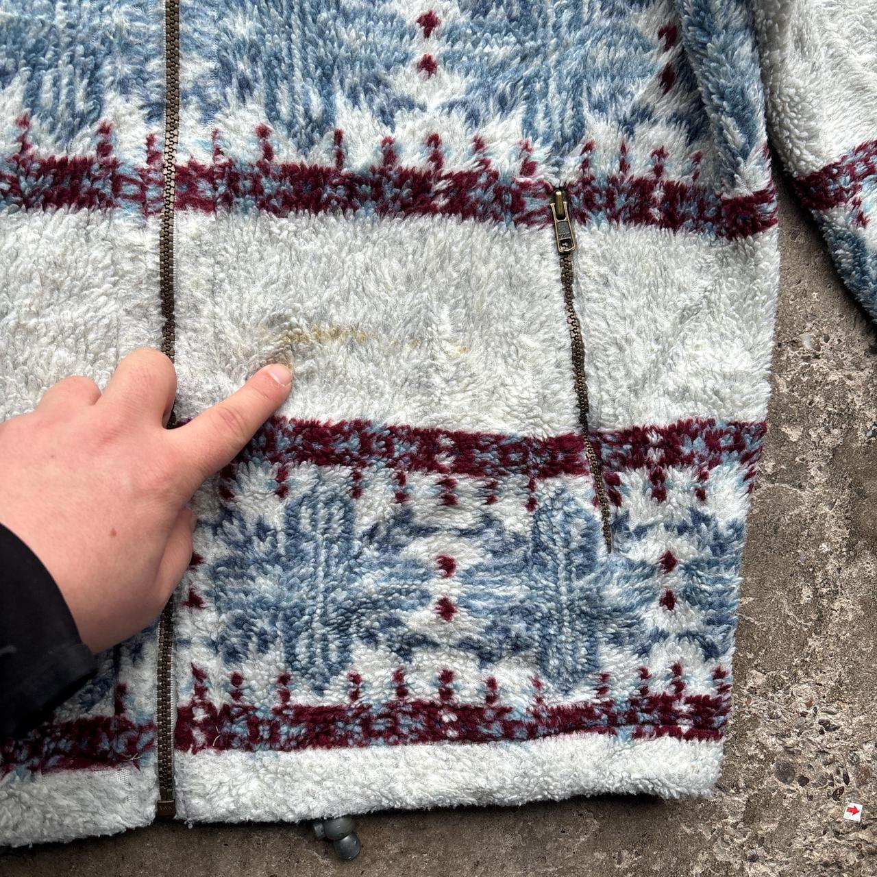 Grey crazy fleece with snowflake pattern