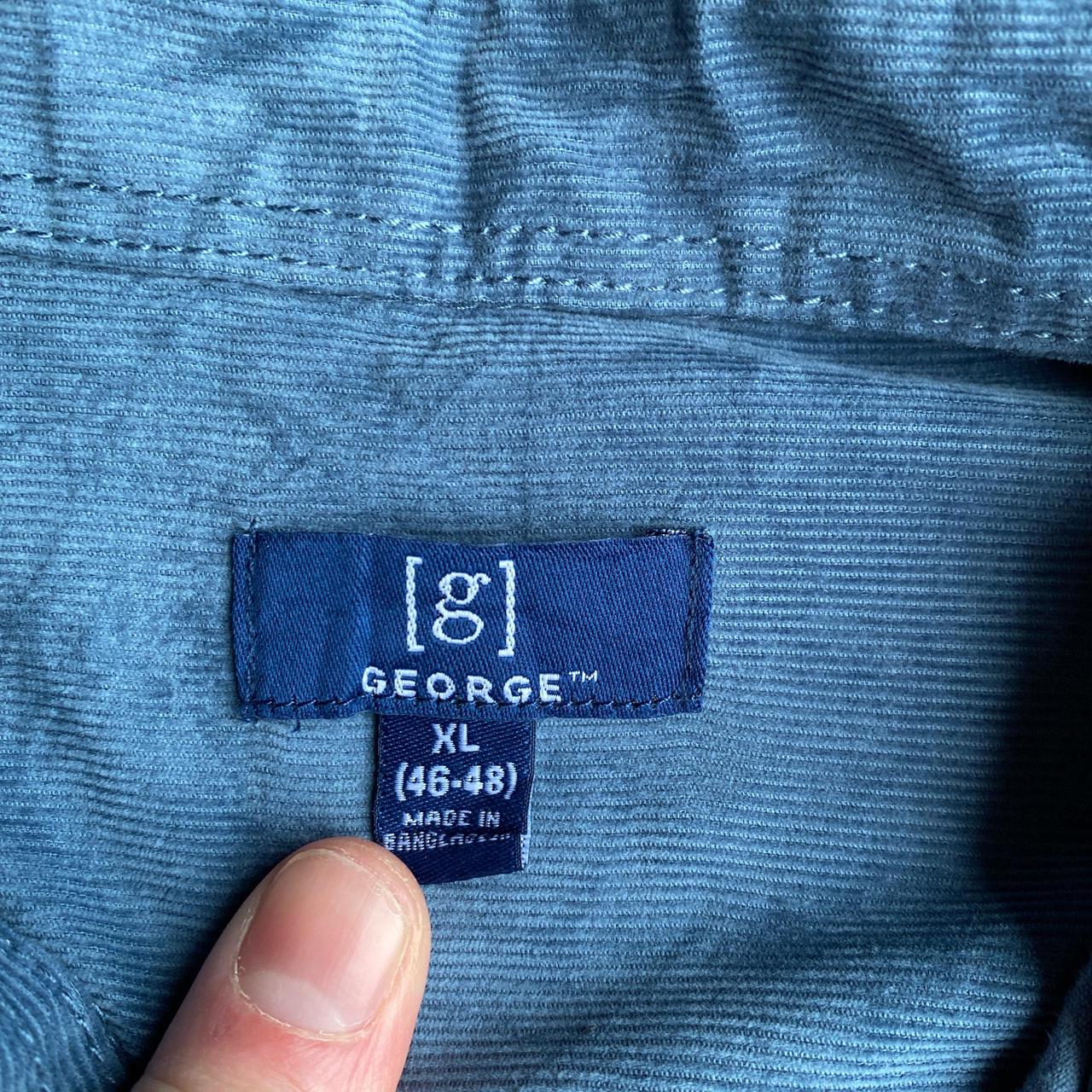 Blue Button Up Long Sleeve Corduroy Shirt - XL