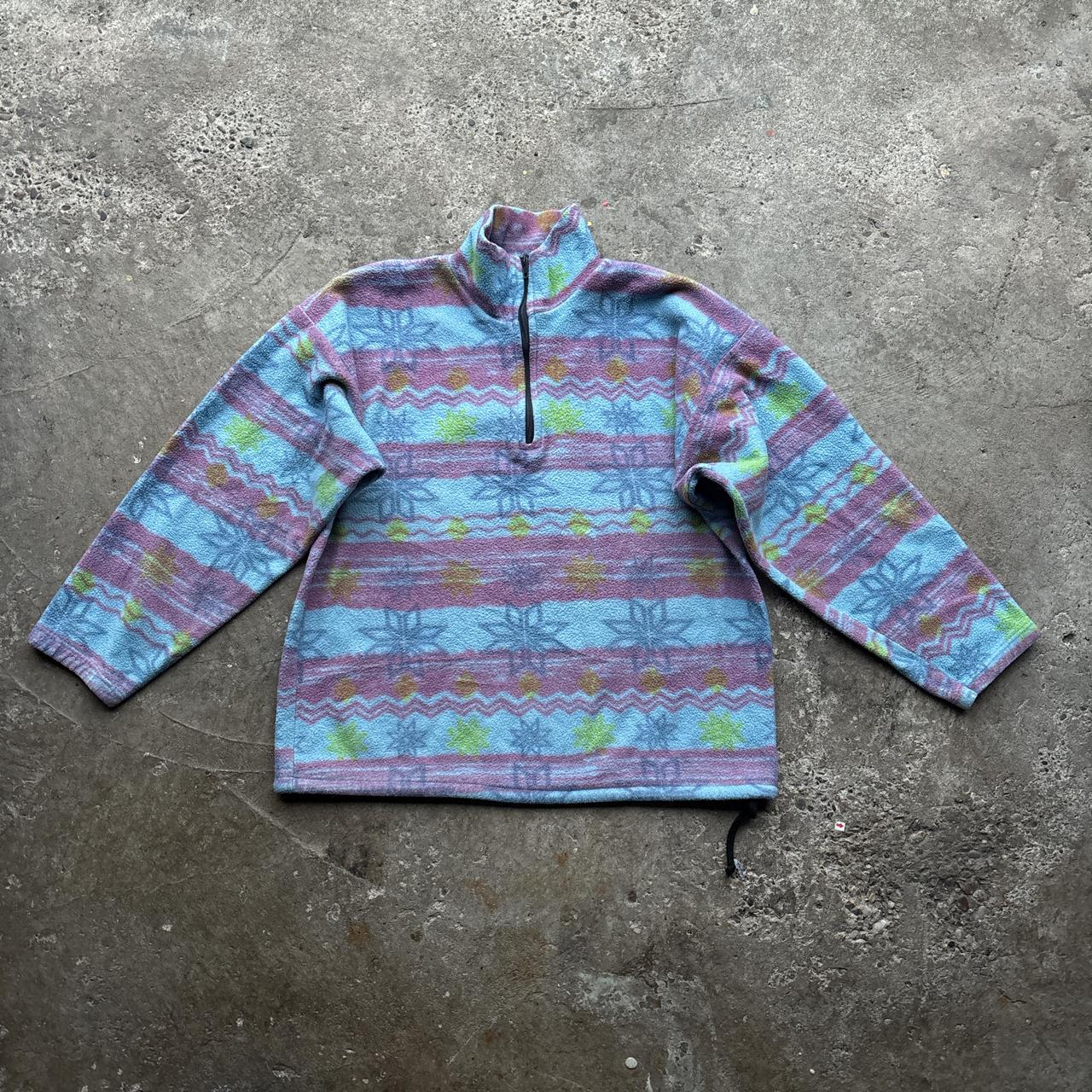 Vintage Blue and pink crazy fleece