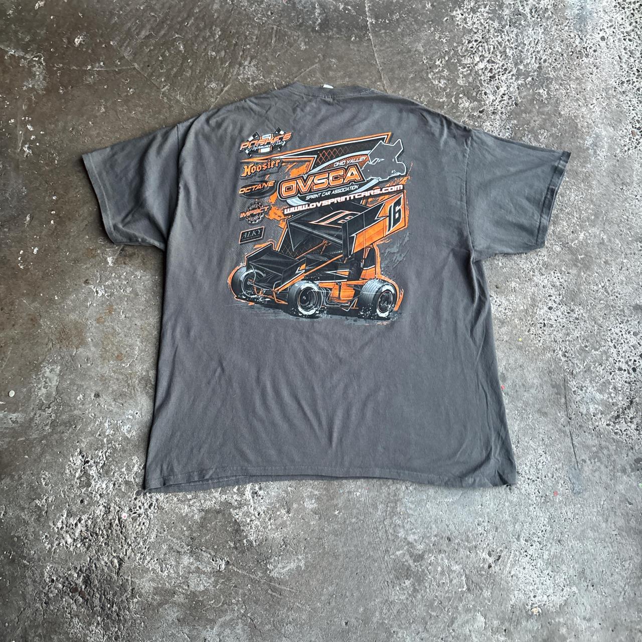 Grey Graphic Sprint Car T-Shirt - 2XL