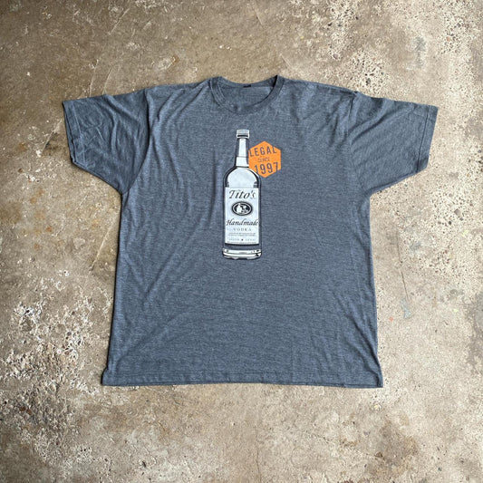 Grey Graphic ‘Tito’s Vodka’ T-Shirt - 2XL