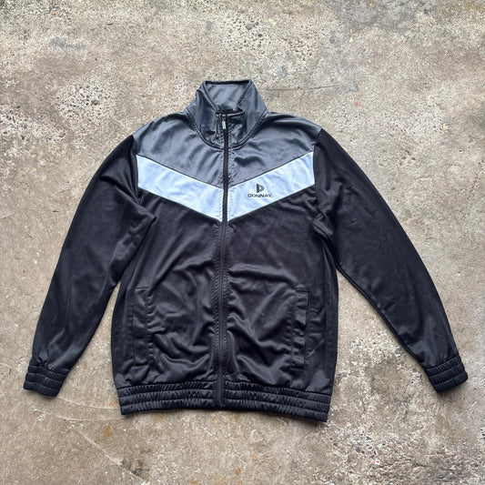 Vintage black, grey and white Donnay track jacket