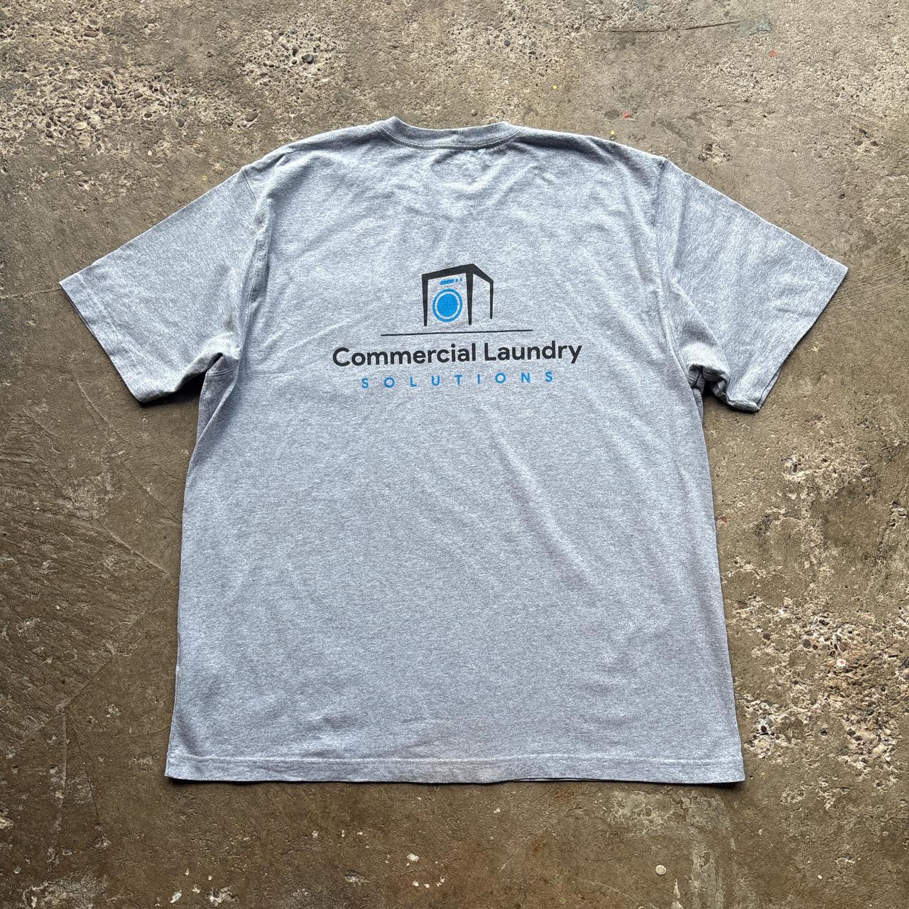 Grey Carhartt pocket tee with company logo at the back - XL