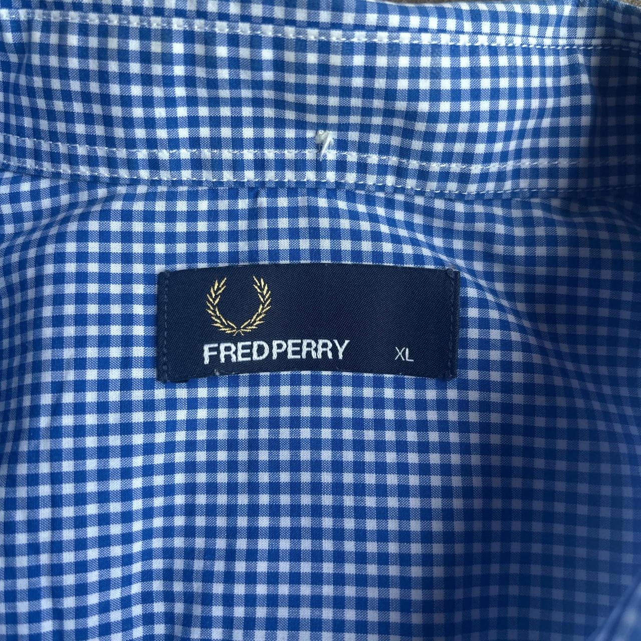 Blue Fred Perry Gingham Oxford Shirt - XL