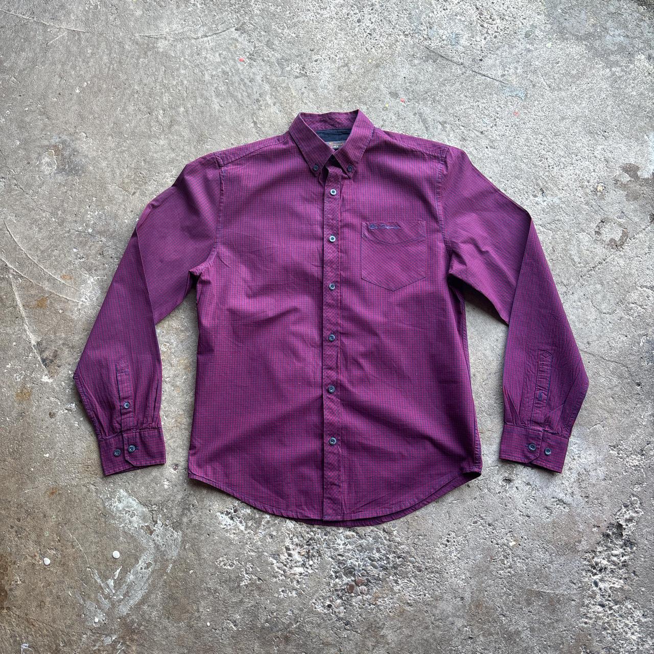 Vintage Ben Sherman Blue & Red Checkered Long-Sleeve Shirt