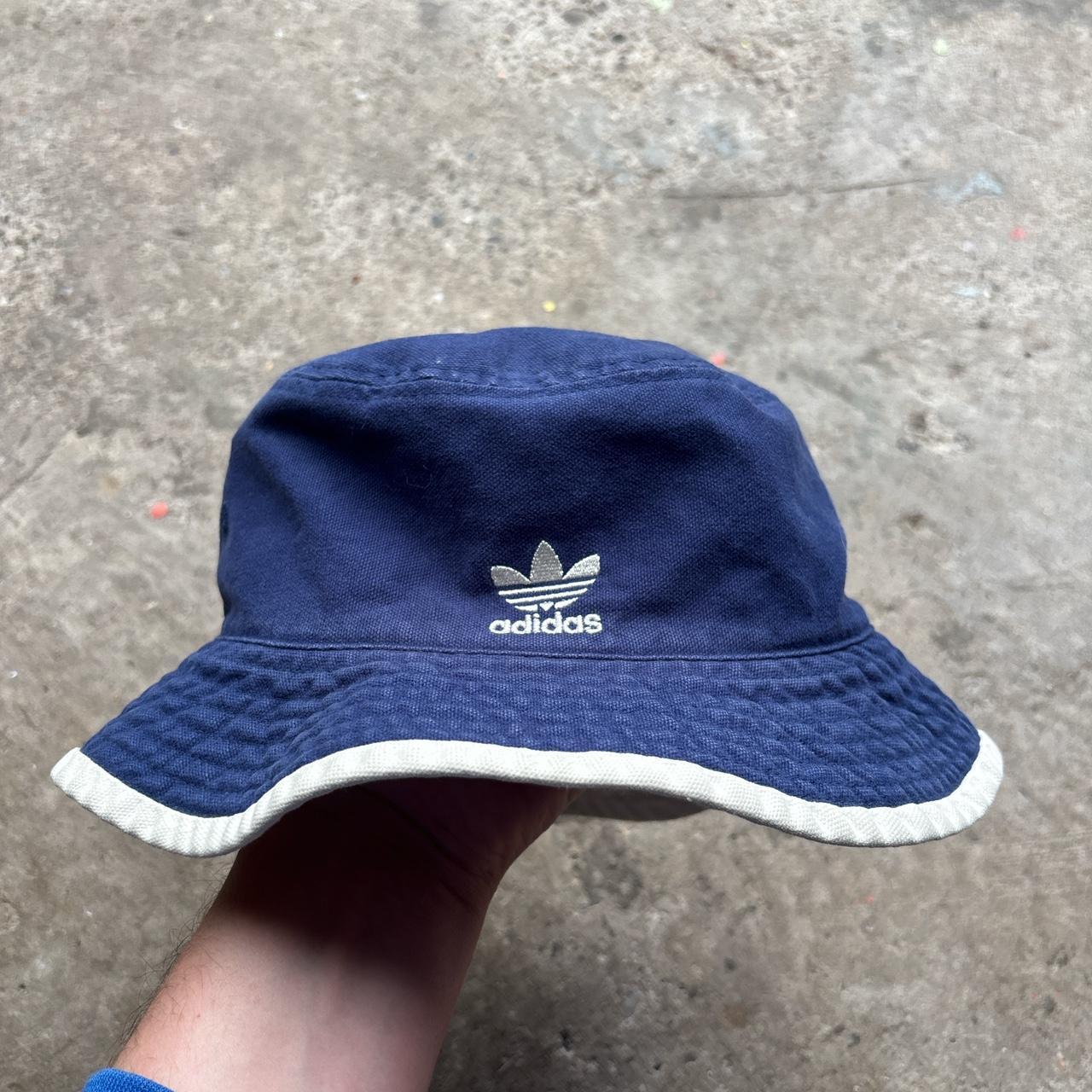 Navy and cream Vintage Adidas bucket hat