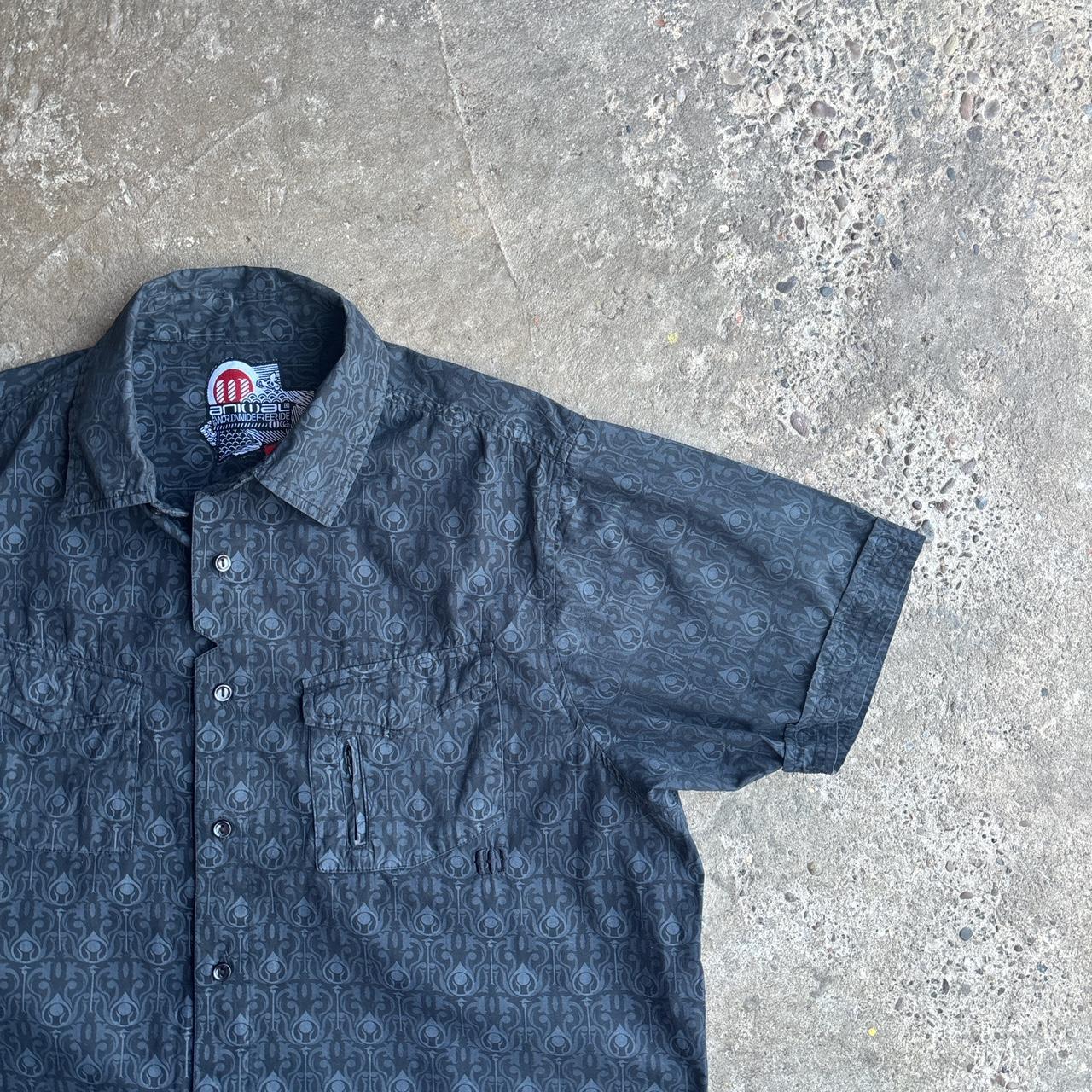 Grey Graphic Animal Short Sleeve Shirt