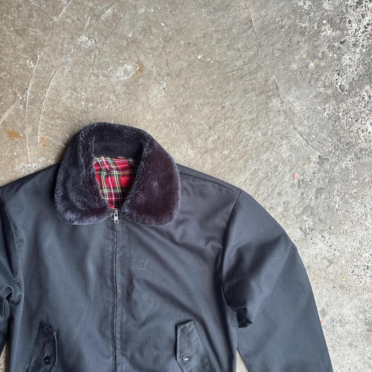 Black Harrington Jacket with Fur Collar - S