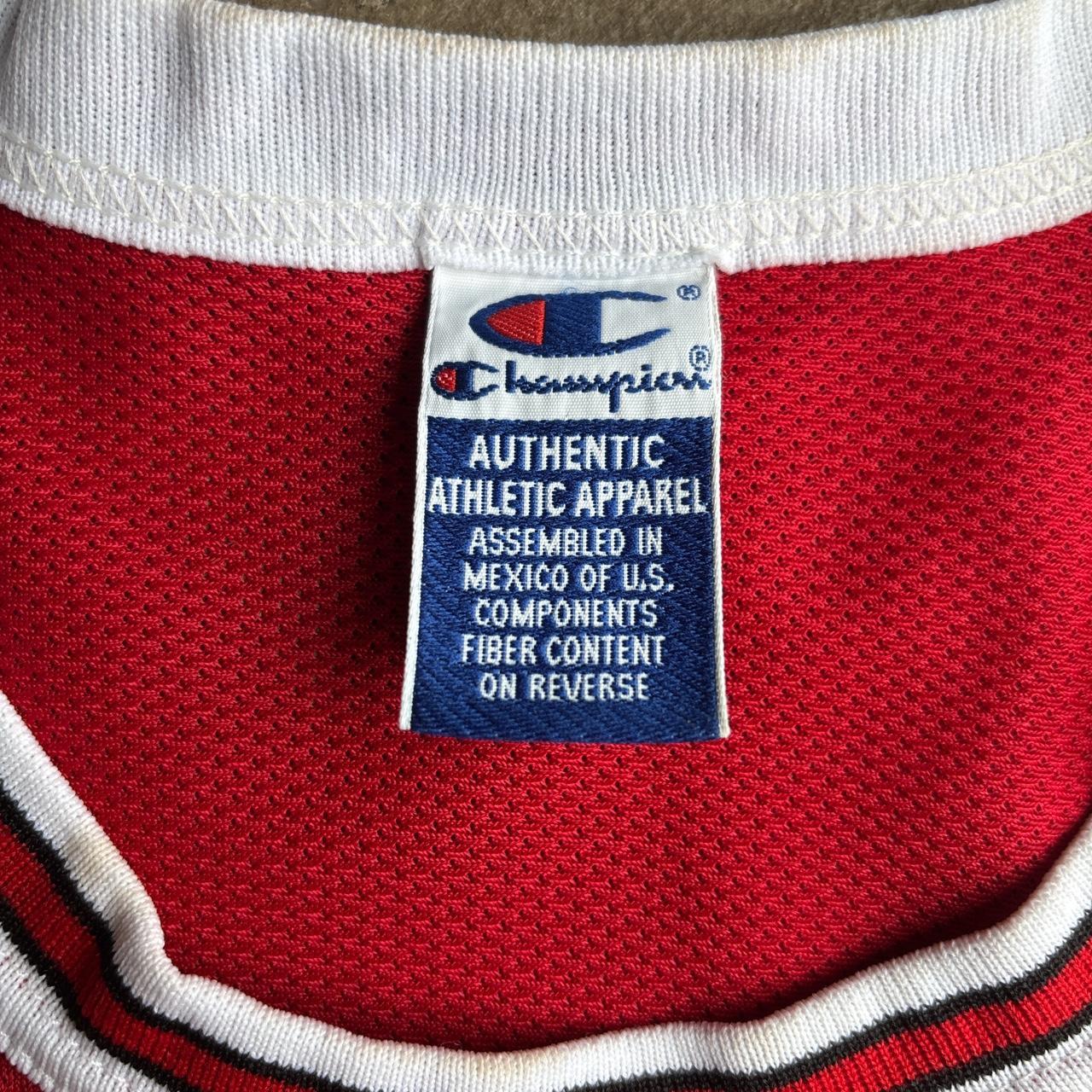 Vintage 90s Champion Chicago Bulls Scottie Pippen Red Basketball Jersey