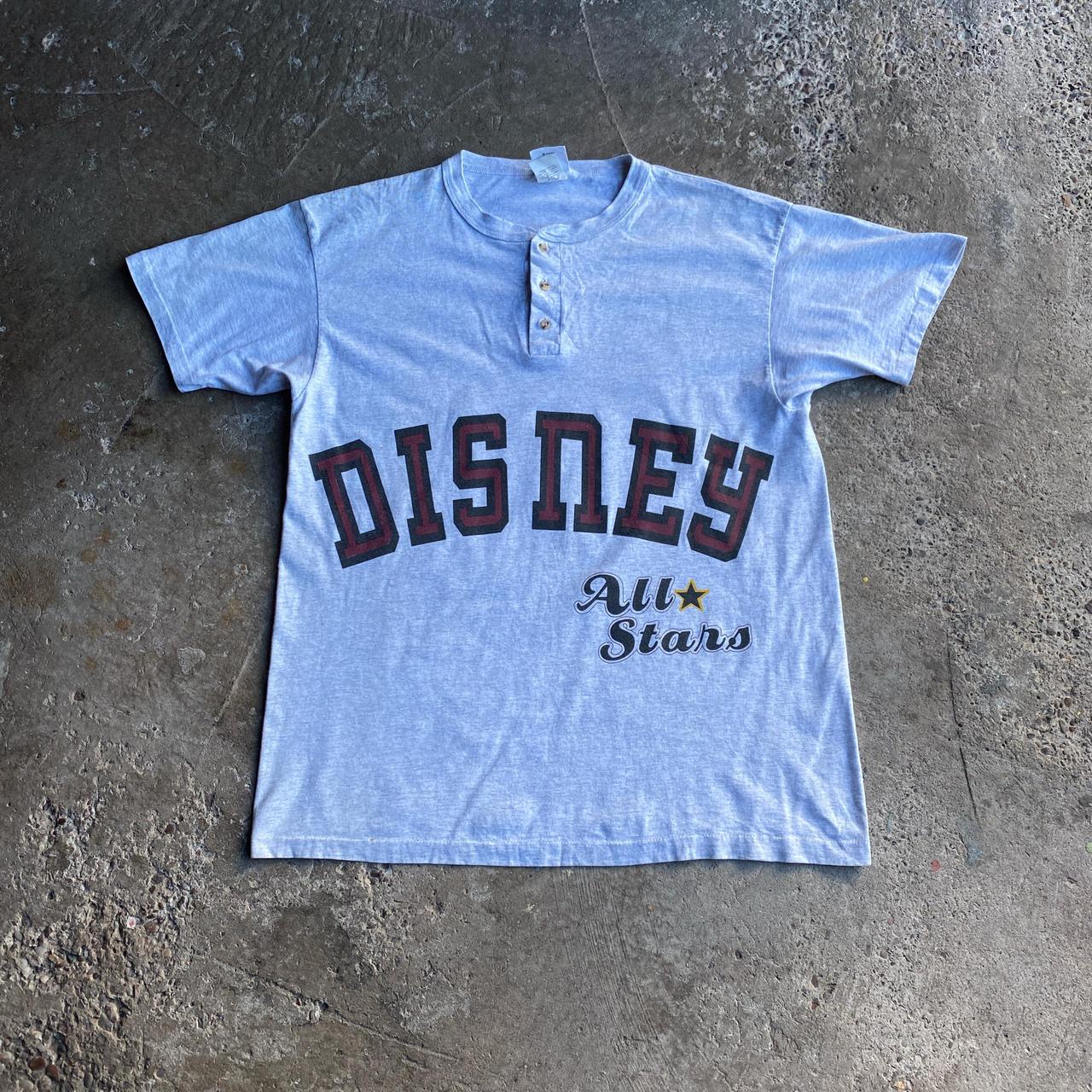 Vintage ‘90s Grey Disney All Stars Button Up T-Shirt - XL