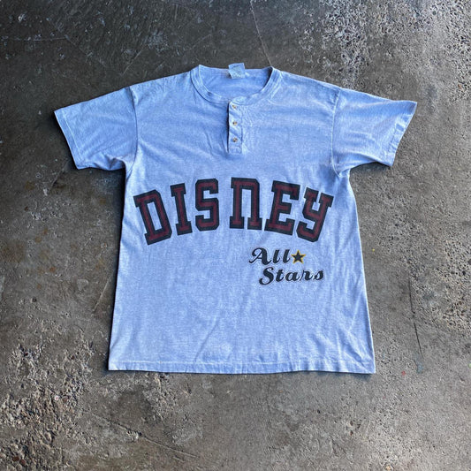 Vintage ‘90s Grey Disney All Stars Button Up T-Shirt - XL