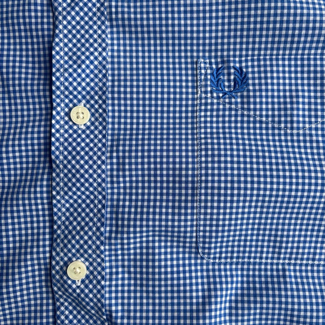 Blue Fred Perry Gingham Oxford Shirt - XL