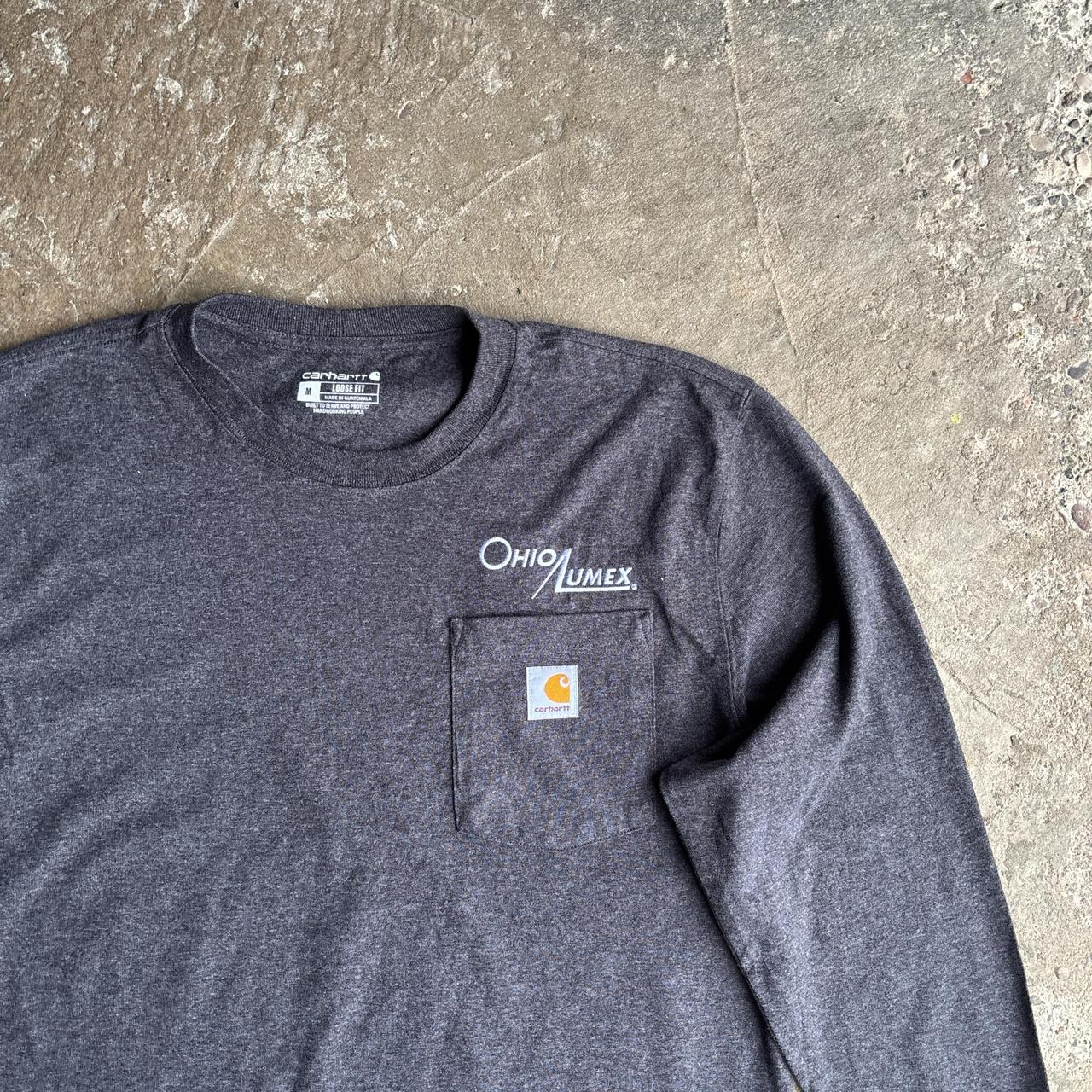 Grey Carhartt Long-Sleeve Embroidered T-Shirt - M