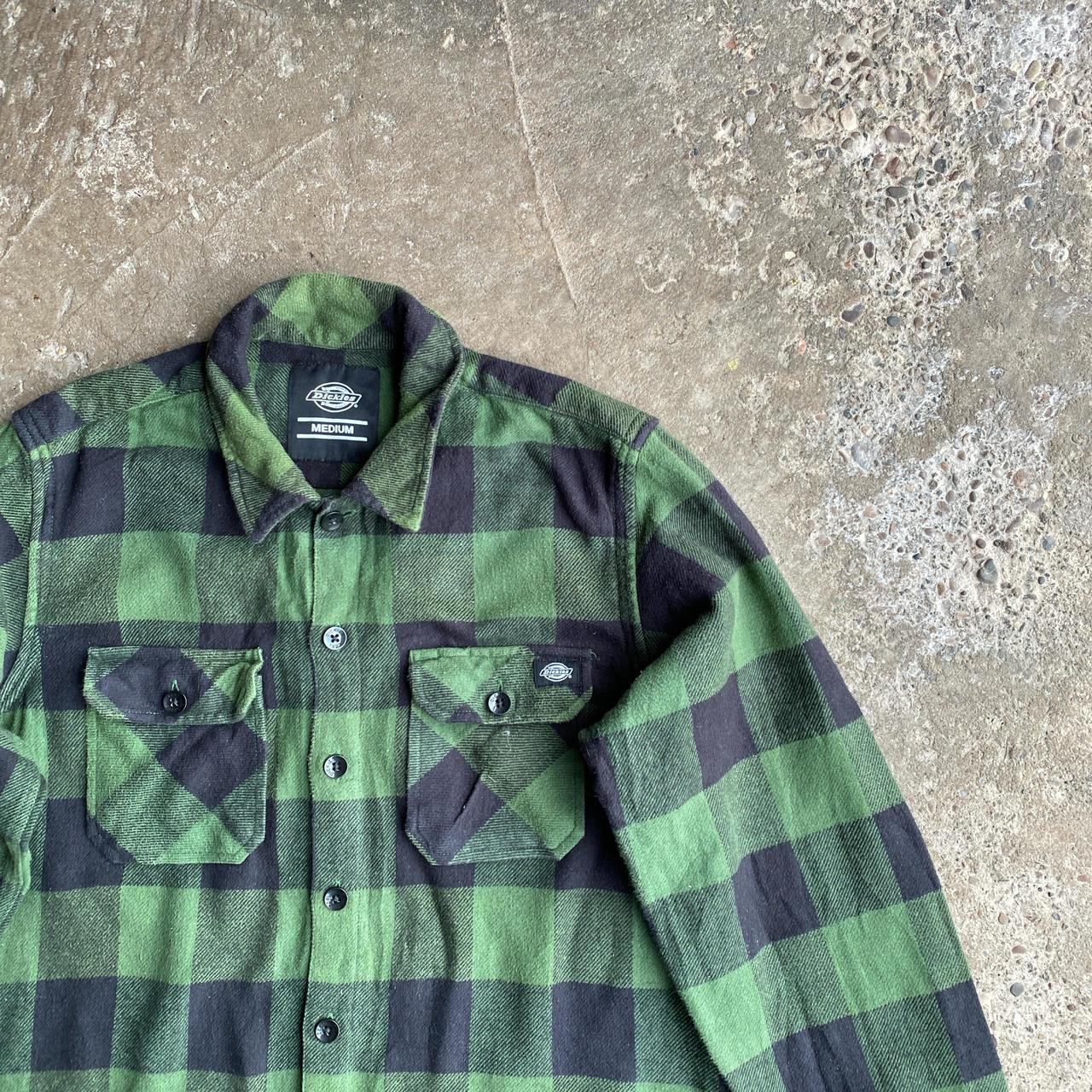 Green & Black Dickies Flannel Shirt - M