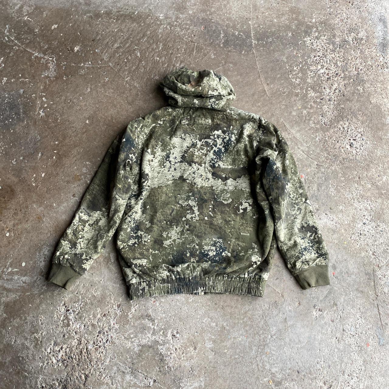 Green Camo Zip Up Hooded Jacket - M (women’s)