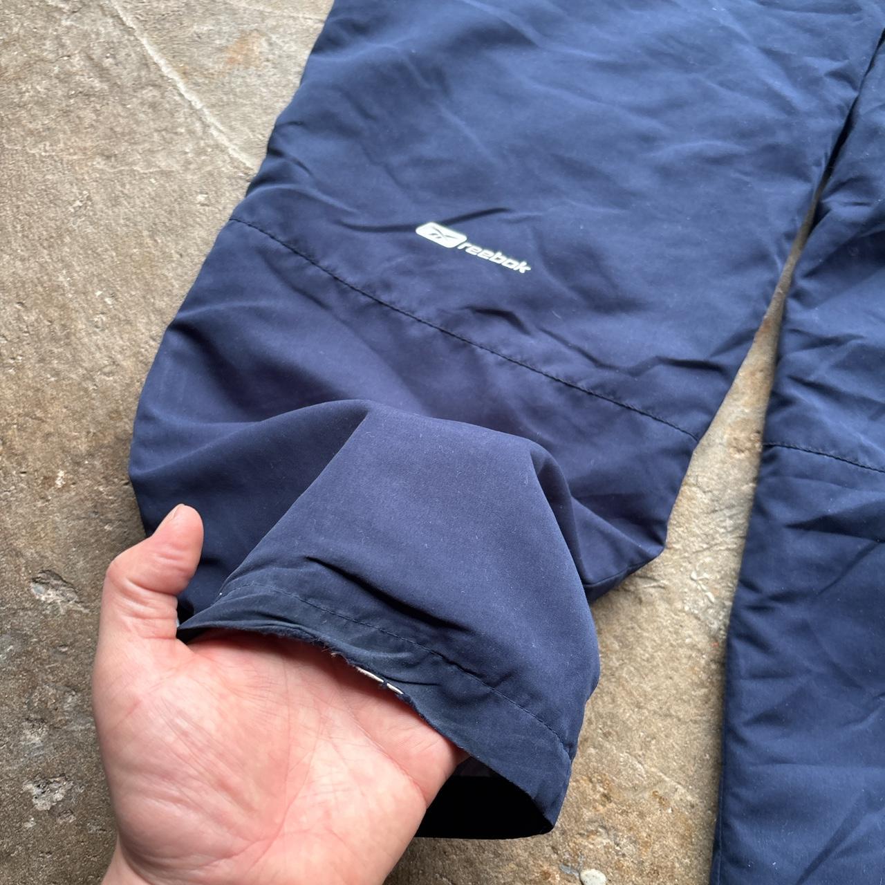 Vintage Navy Reebok track pants with white stripes