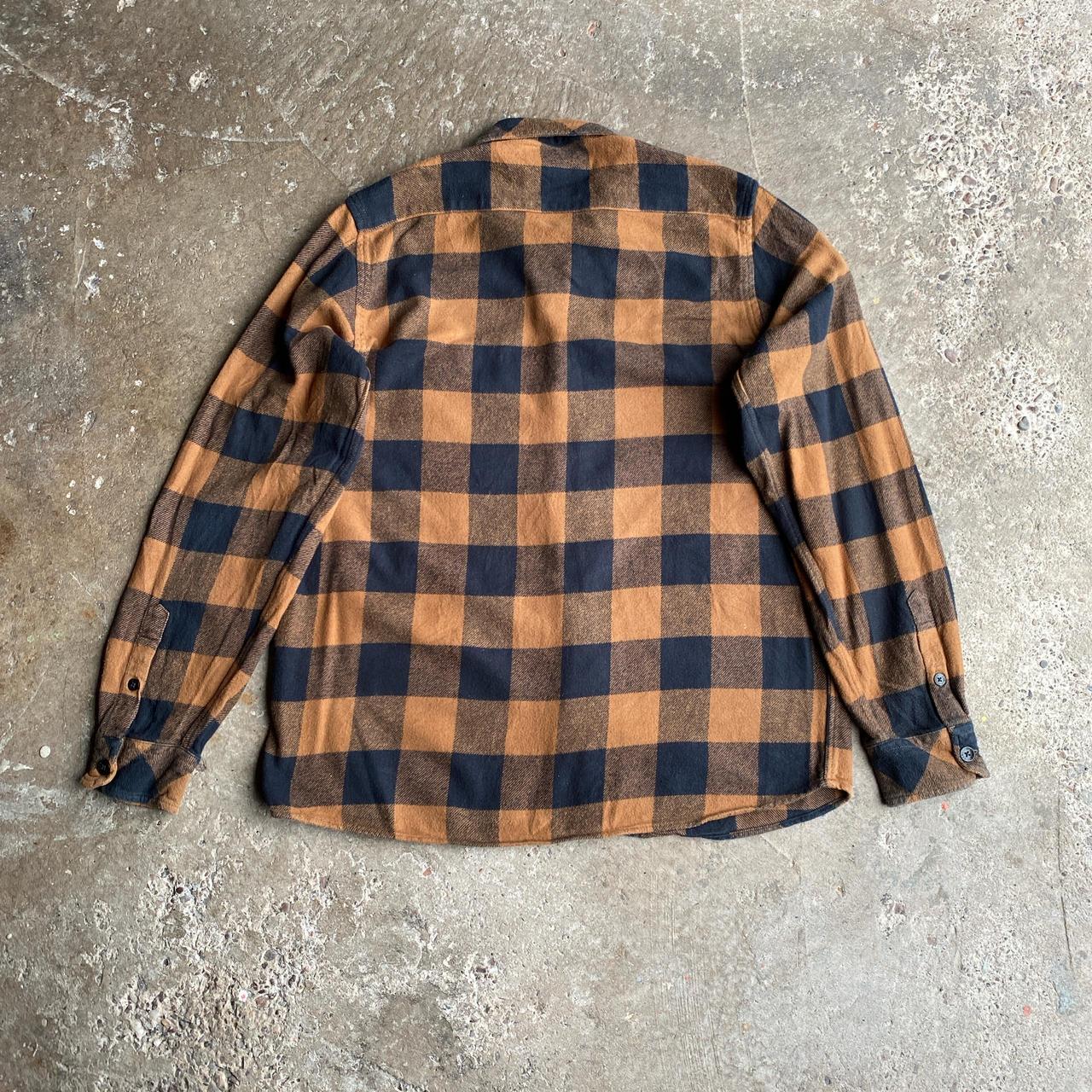 Navy & Tan Checkered Dickies Flannel Shirt - XL