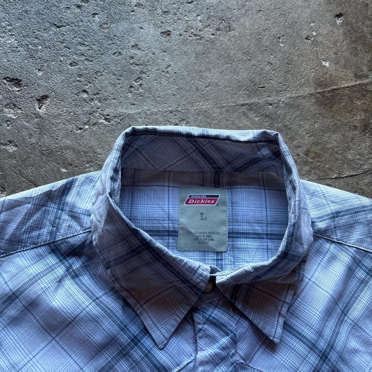Grey chequered Dickies Western Shirt - L
