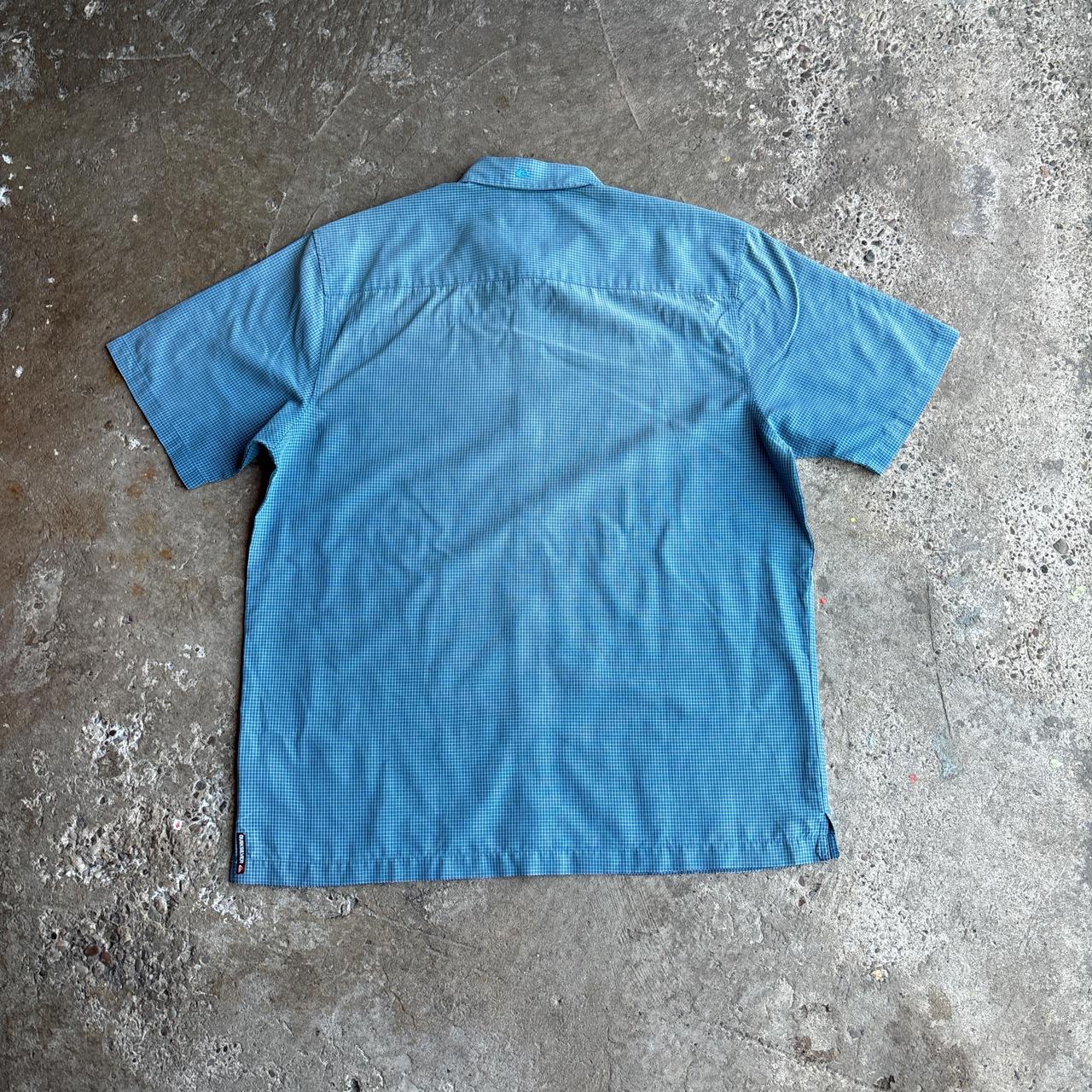 Blue Checkered Quiksilver Short Sleeve Shirt