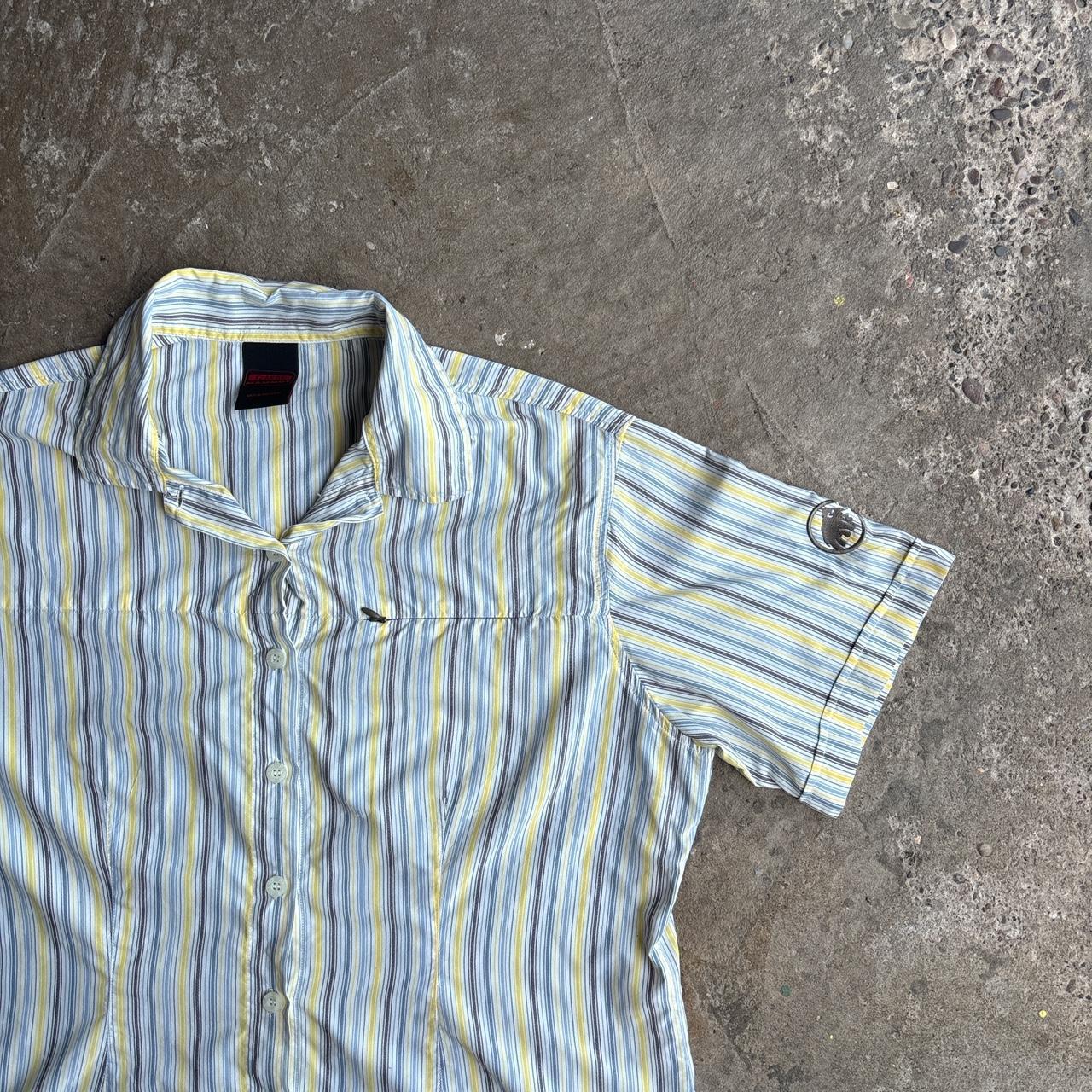 White Striped Mammut Short-Sleeve Shirt