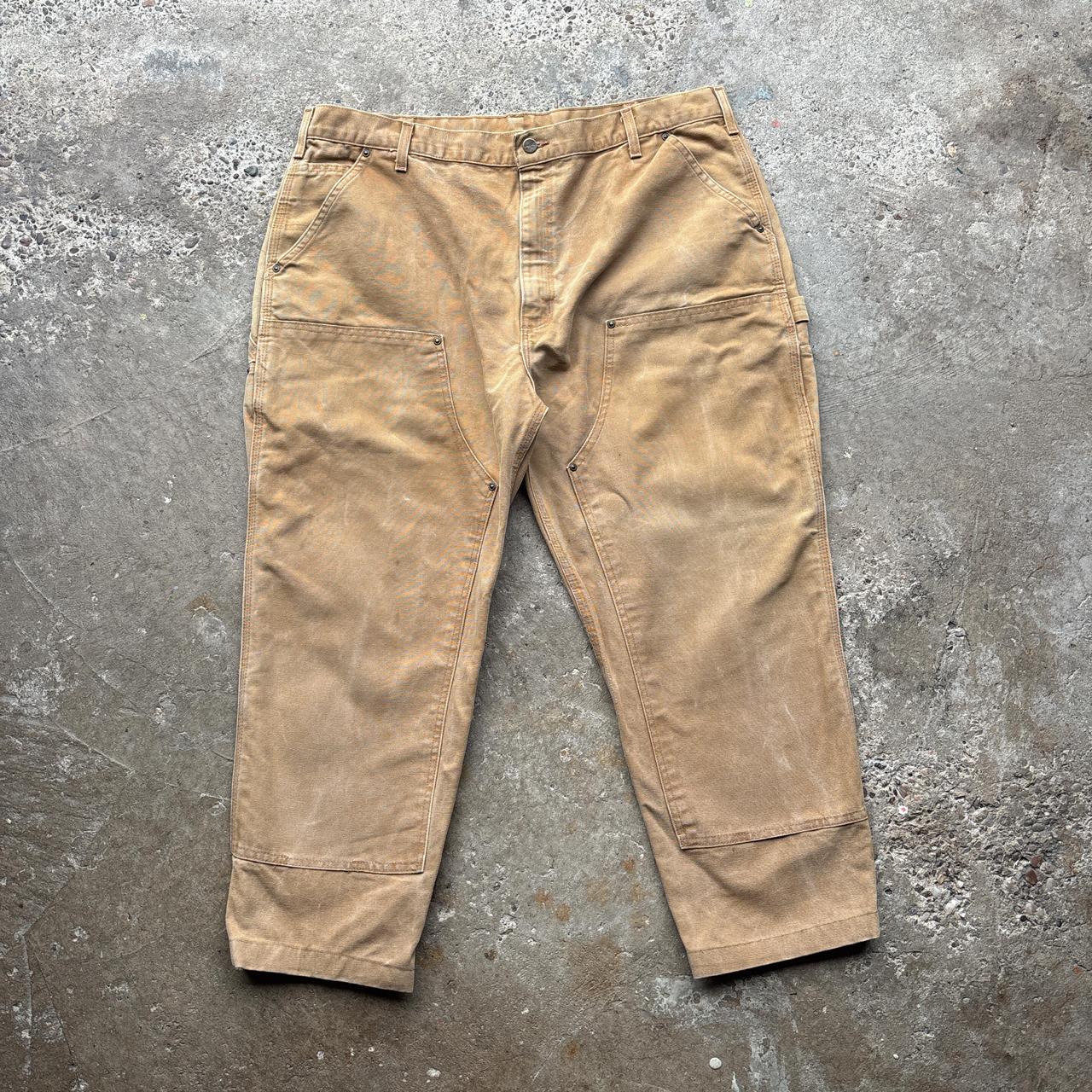 00s Tan Carhartt double-knee carpenter pants - W40