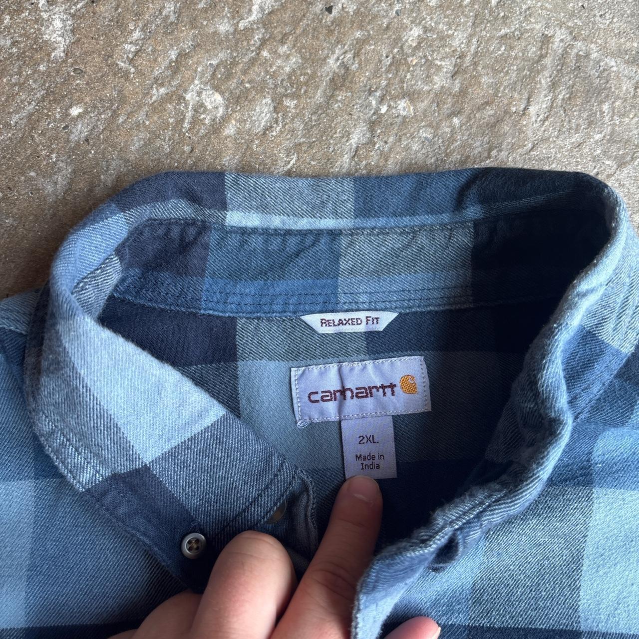 Blue chequered Carhartt workwear shirt
