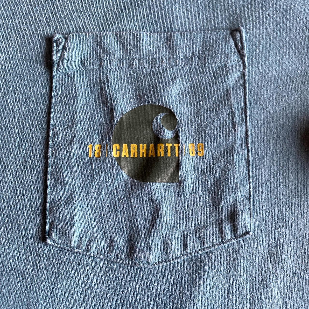 Blue Long Sleeve Carhartt Graphic T-Shirt - L