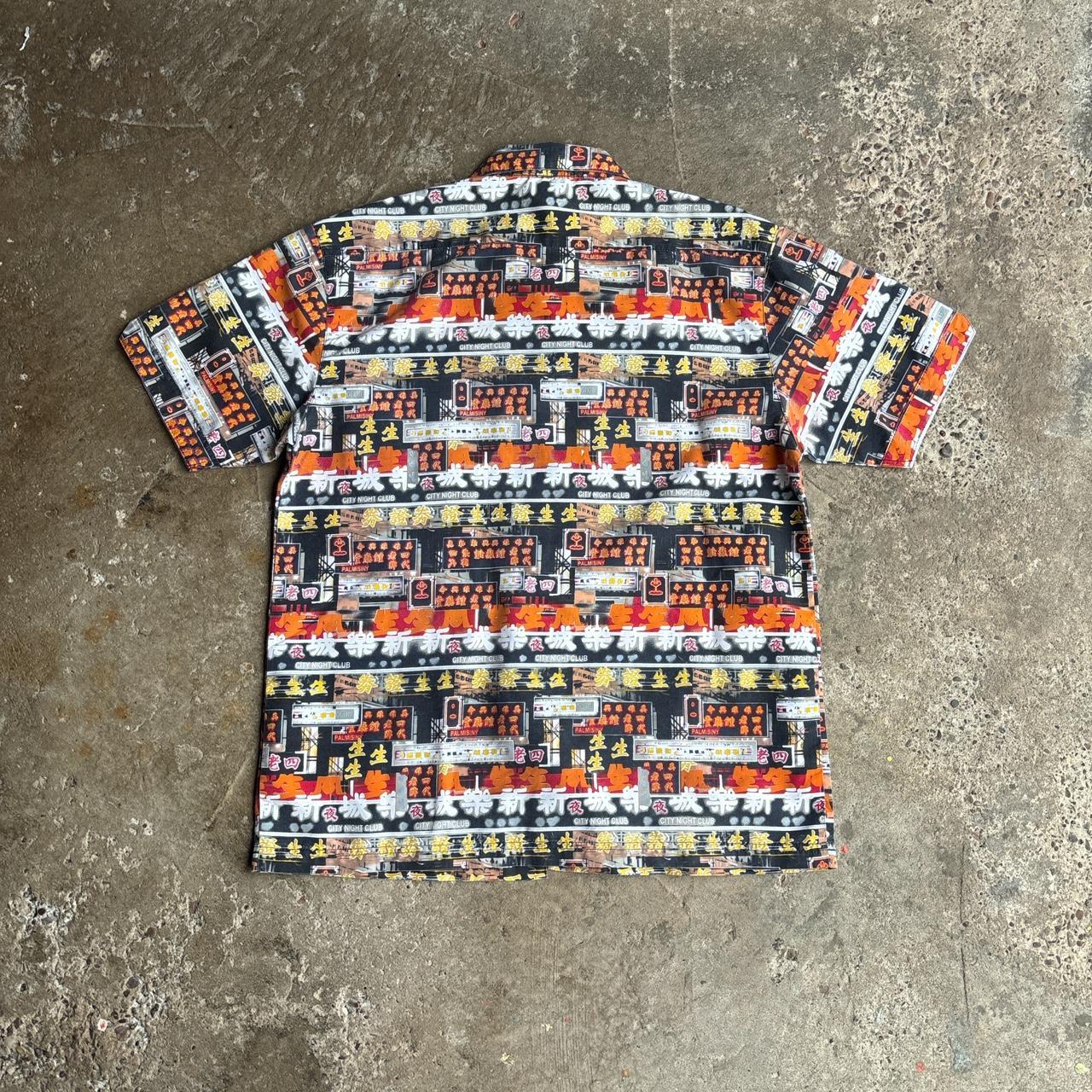 Japanese Graphic Fishbone Short Sleeve Shirt