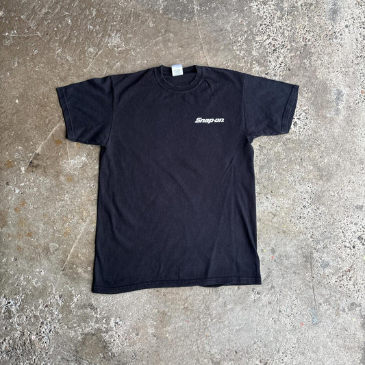 Black ‘Snap On’ Text Print T-Shirt - M