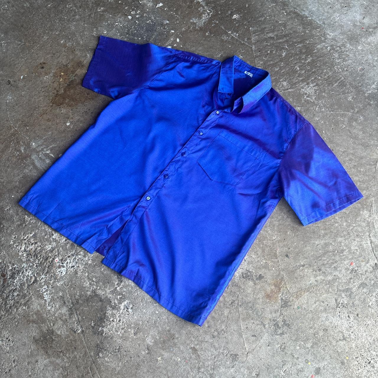 Blue/Purple Iridescent Silk Shirt